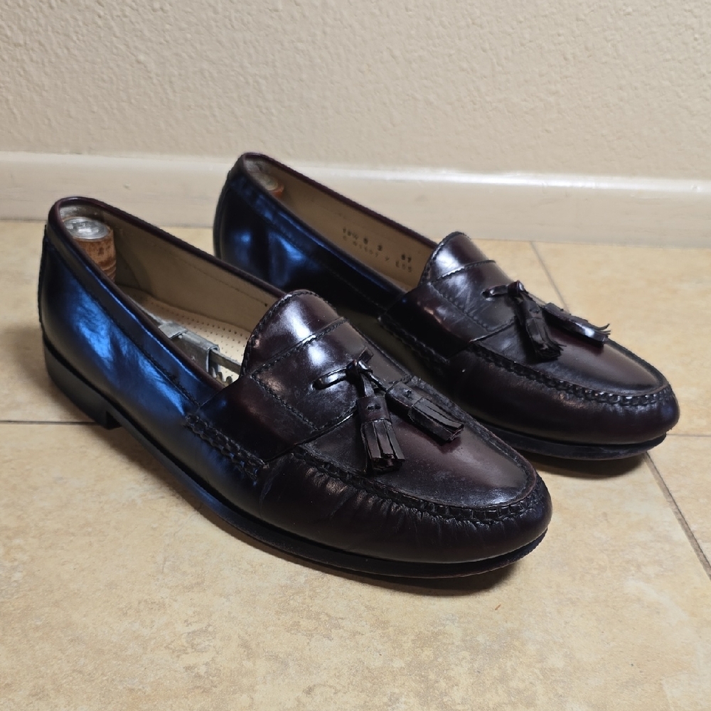 Cole Haan Espresso Leather Tassel Slip-Ons